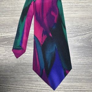 Vintage Rilae Men's Tie Multicolor Pattern 100% Silk 58" x 3.5"
